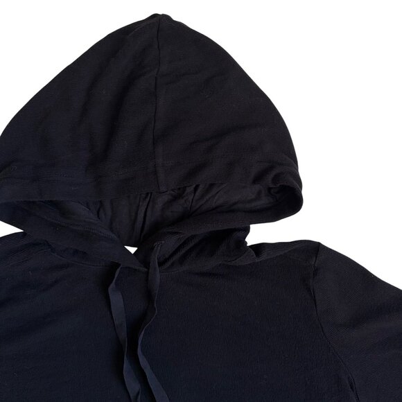Evereve Zoey Rib Inset Hoodie (Black) - Size Small - Picture 3 of 10
